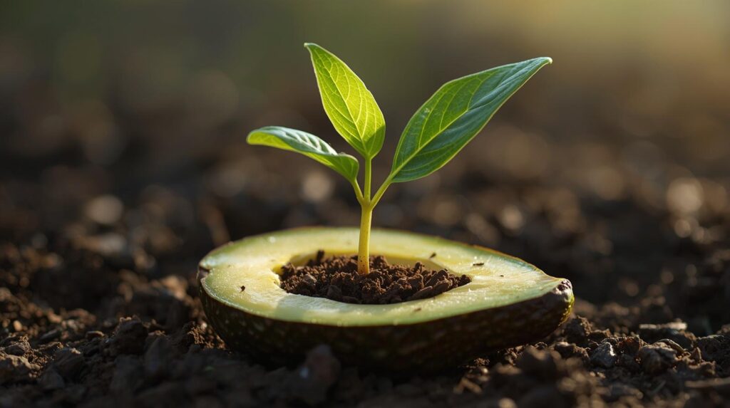 Plantar hueso de aguacate