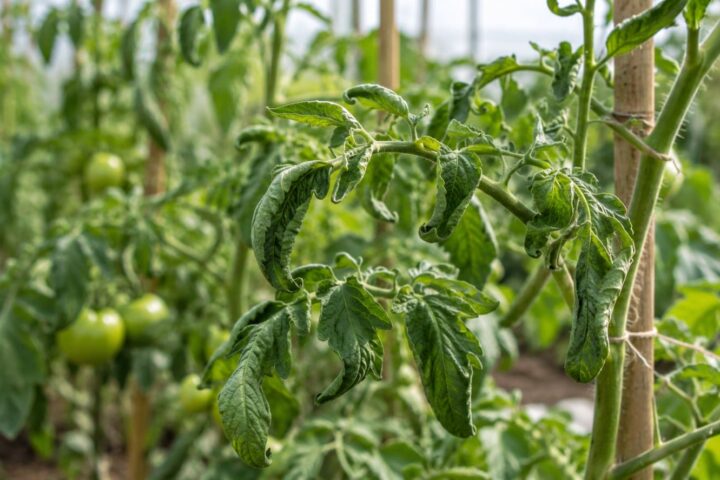 hojas enrolladas tomateras